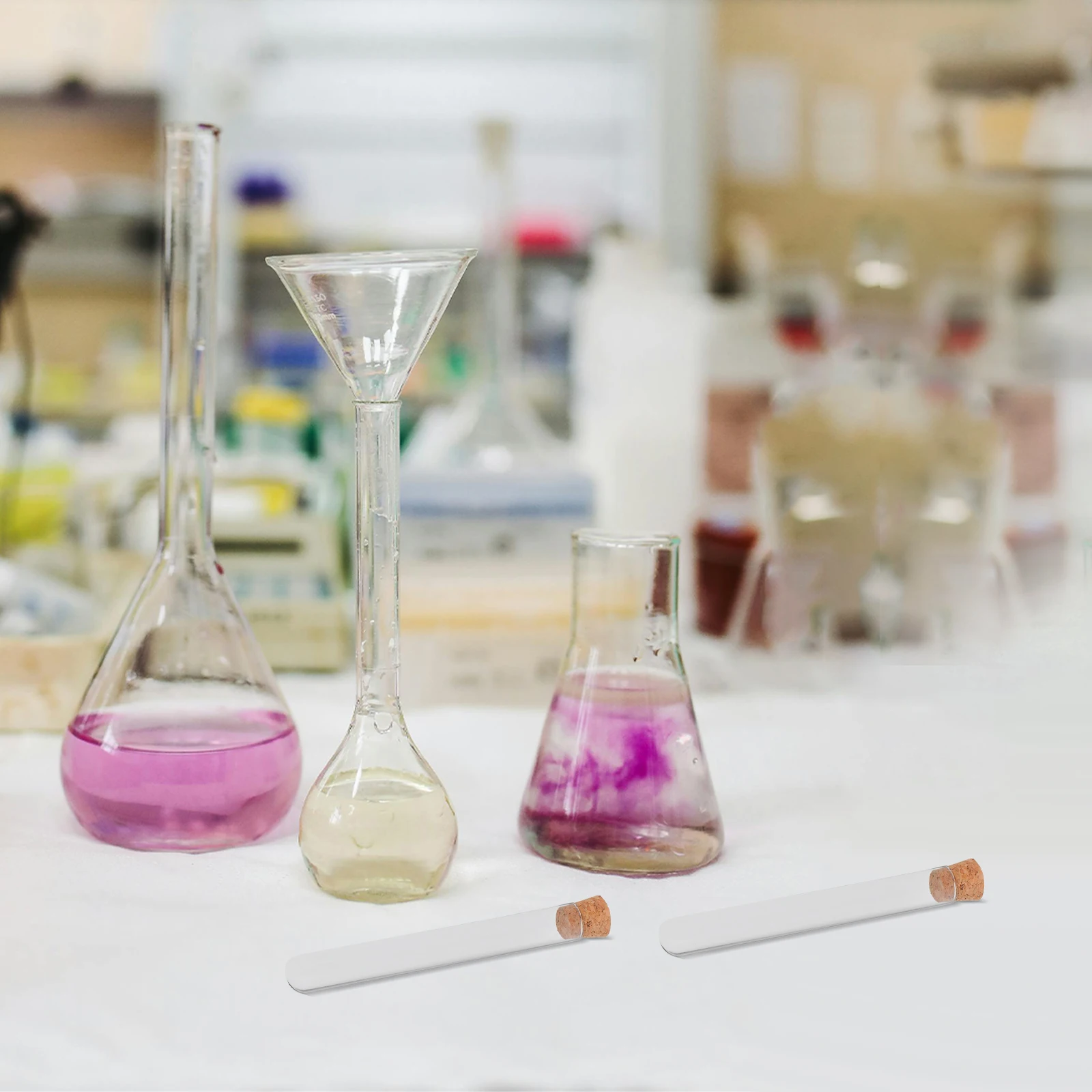 20Pcs Glass Test Tubes 20x150mm Clear Premium Material Cork Stoppers Leak Proof Portable for Sample Lotion Liquid