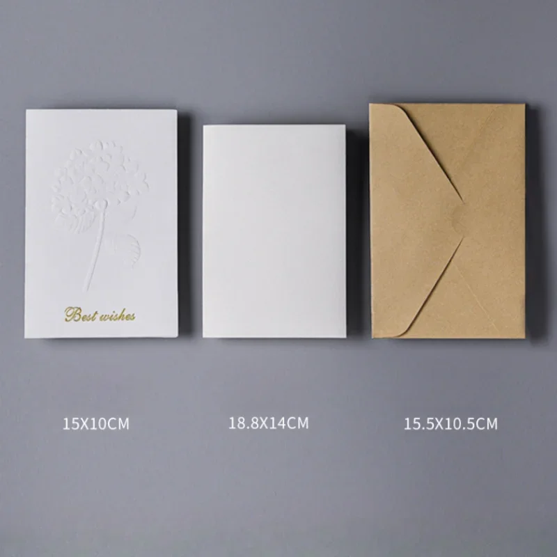 Vow of Thanks Card, Embossed Fresh Flowers Greeting Card, High-end Blessing Wedding Marriage Birthday Message Small Card