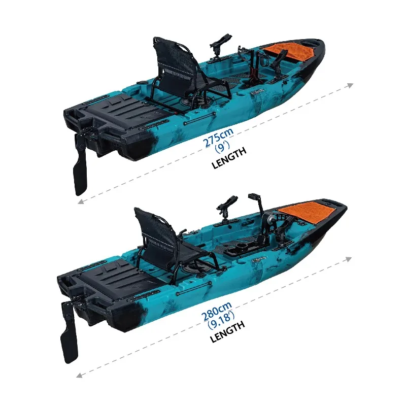 

Single modular fishing kayak with pedals, removable folding kayak with electric motor