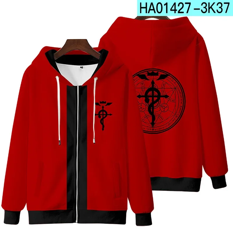 Anime Fullmetal Alchemist Cosplay Costume Edward Elric Alphonse Elric Roy Mustang Unisex 3D Hoodies Sweatshirts Casual Tracksuit