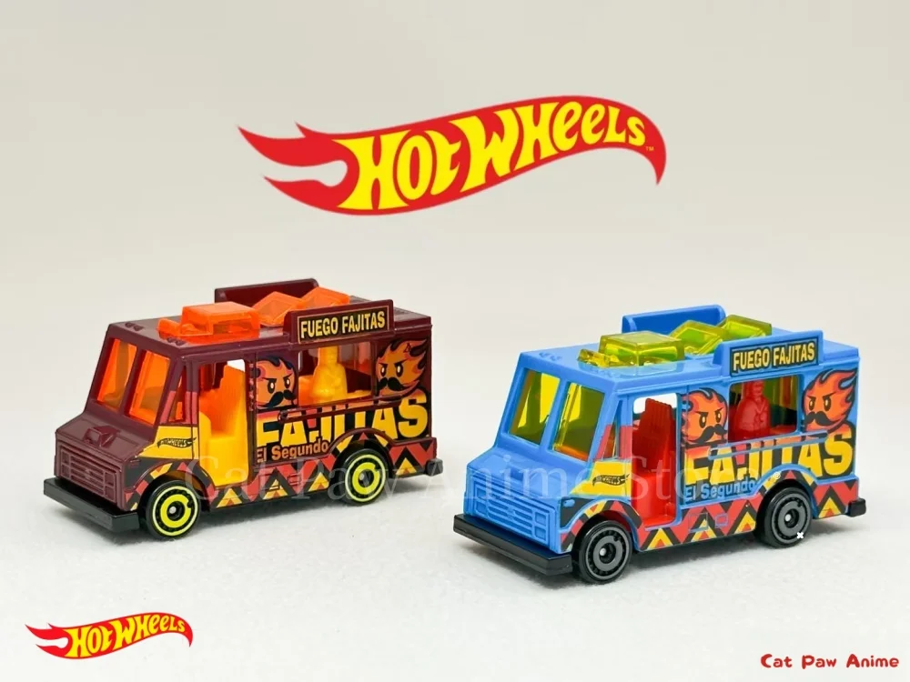Modello di auto pressofusa in lega Hot Wheels Morso rapido n. 149 Giocattolo modello da collezione per camion alimentare blu/rosso