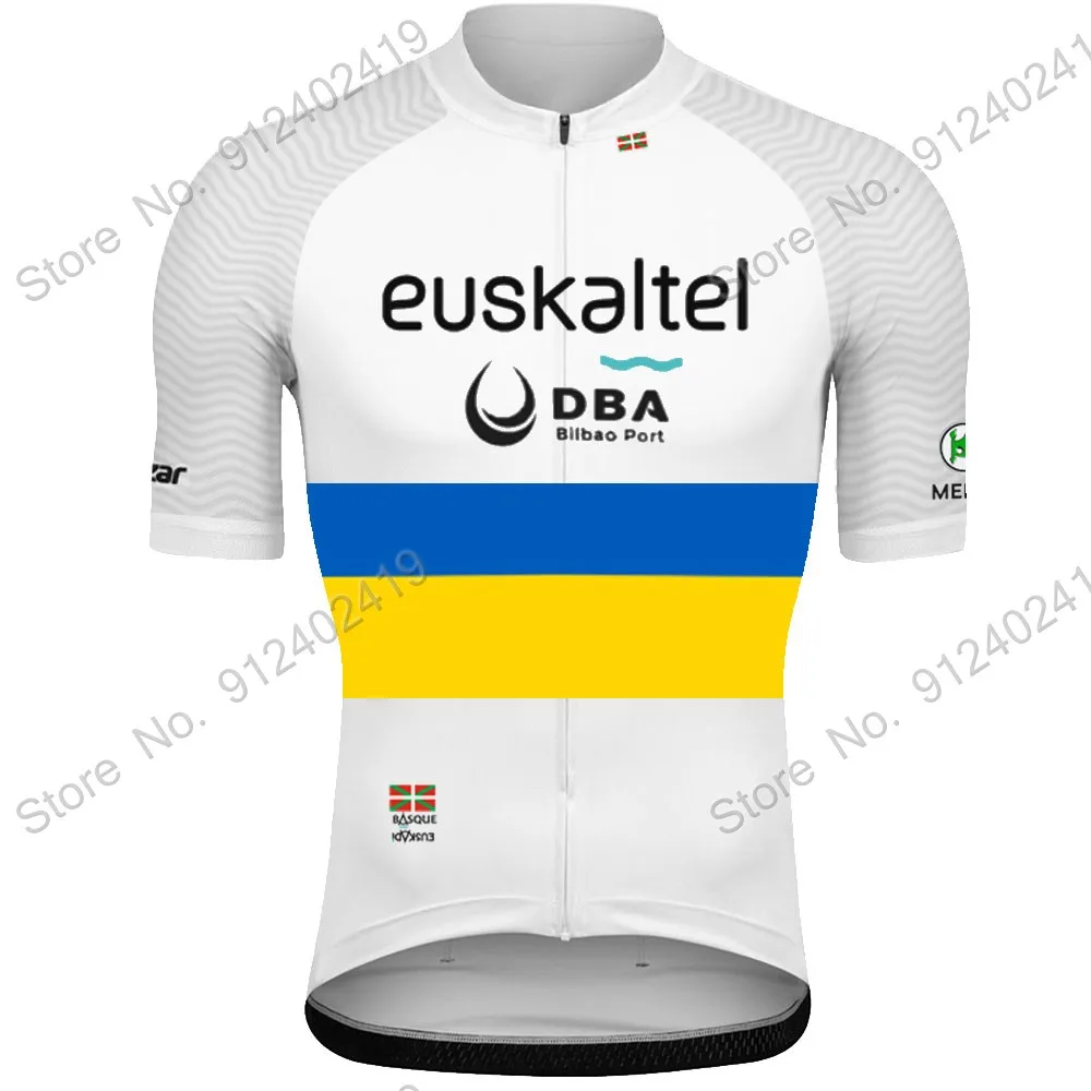 2023 Euskaltel DBA Euskadi Ukraine Team Cycling Jersey Set Men Summer Bicycle Clothing Suit Bicycle Bib Shorts MTB Ropa Maillot