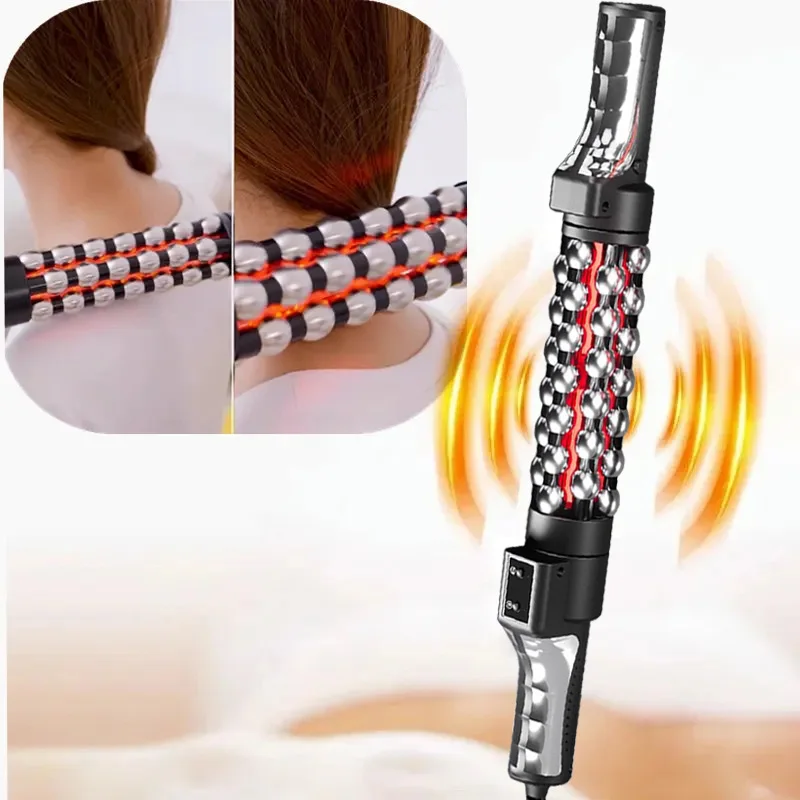 Relaxed Red Light Heated Massage Device 360 Rotating Inner Ball Muscle Relaxation Massage Roller For Whole Body Anti Cellulite