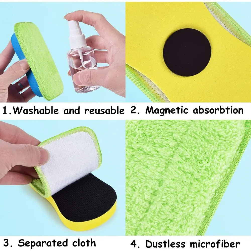 Gomma da cancellare riutilizzabile per lavagna bianca per gesso, pennarelli, uffici, case e aule