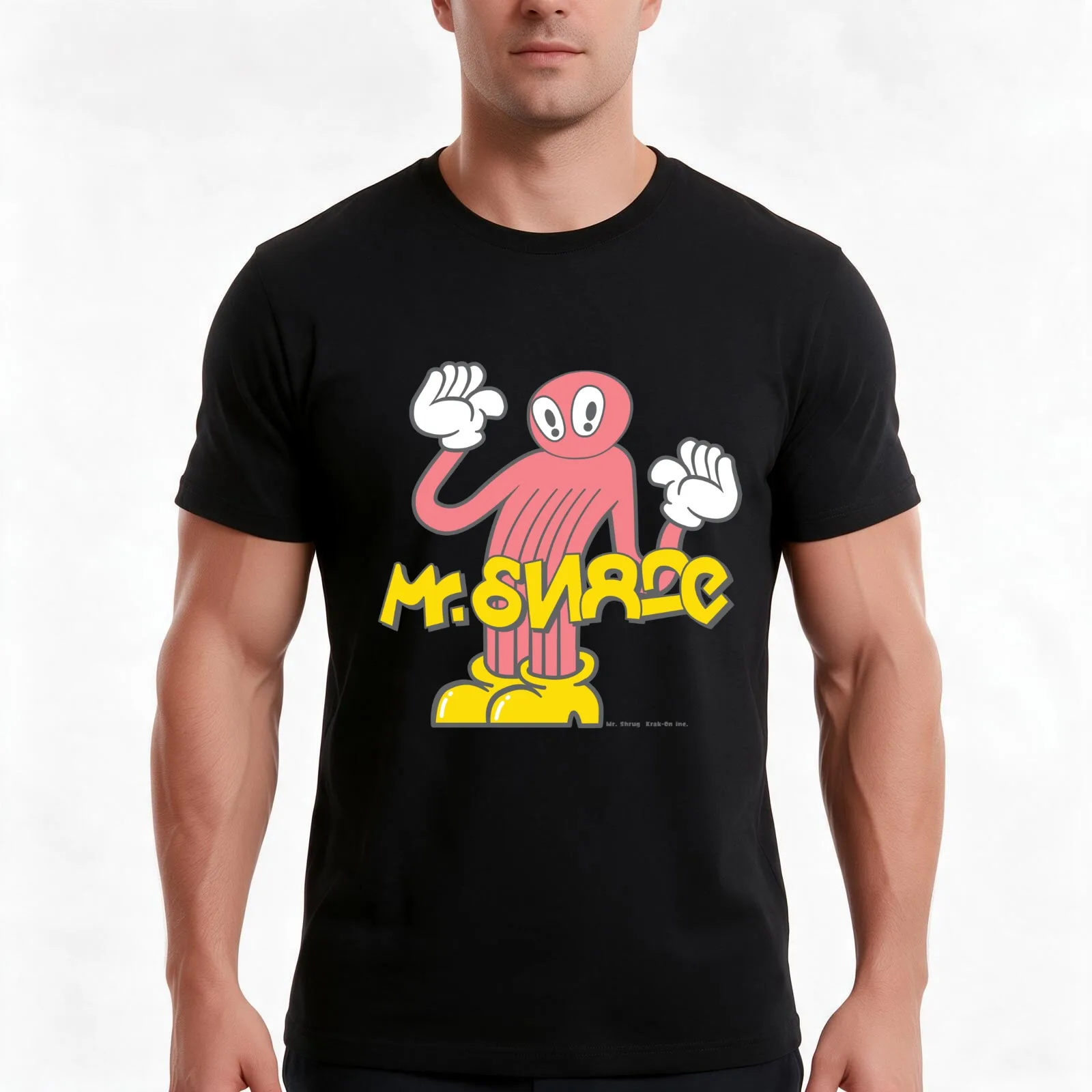 Mr. Shrug T-Shirt Summer Casual Cotton Tee Oversized Streetwear Tops Vintage Graphic Print Loose Fit Short Sleeve