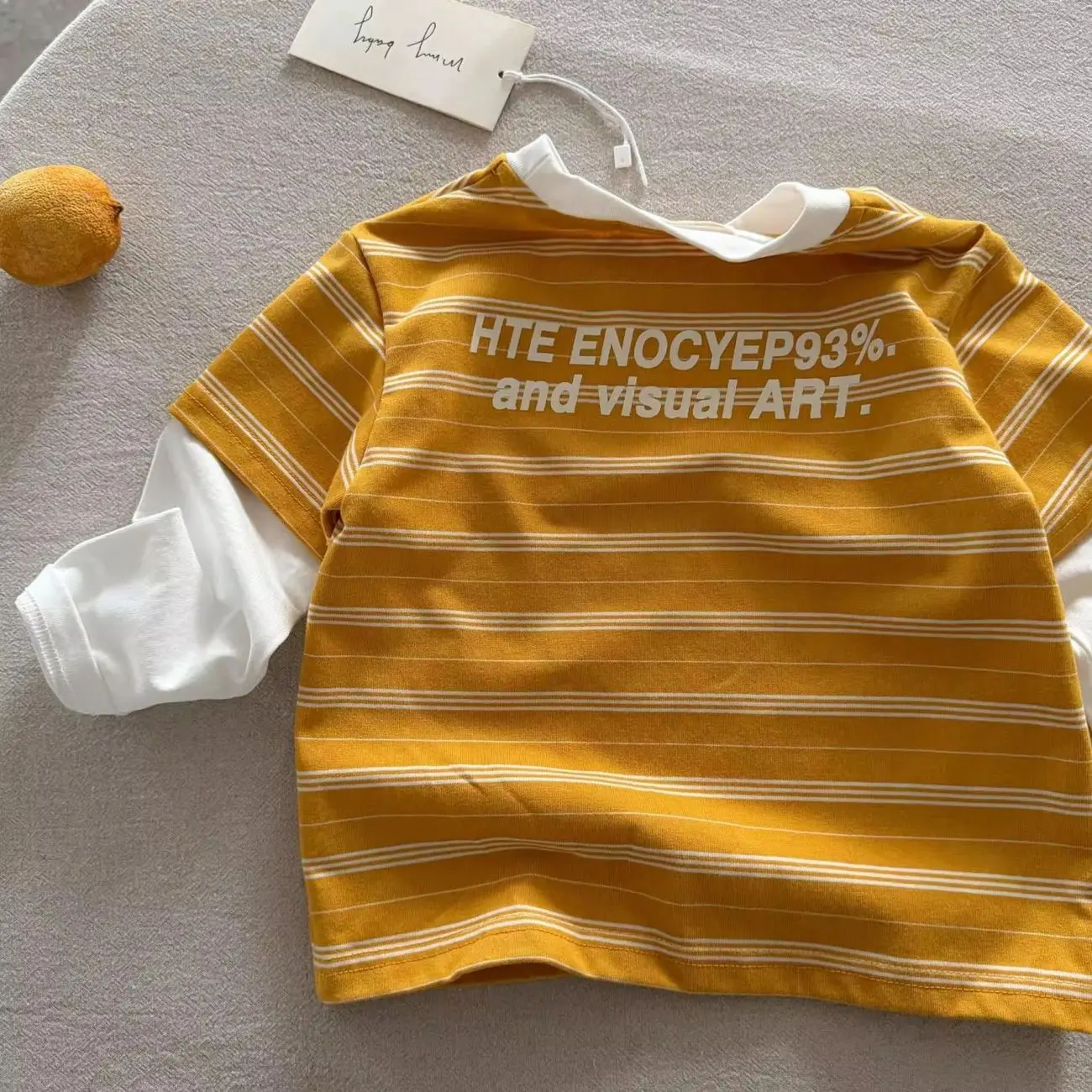 Children T-shirt 2026 Spring New Cotton Children Long Sleeve T-shirt Boys and Girls Striped Bottom Shirt Children Top Trendy