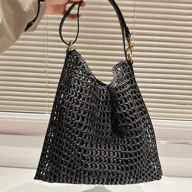 2024 Designer Handmade Straw Bags for Women Summer Vocation Beach Shoulder Bag for Female Luxury Girls Shopping Bags