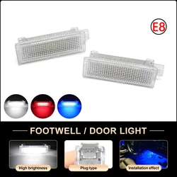 2pcs Car Interior LED Footwell Light Foot Lamp For BMW E90 E91 E92 E60 E65 F10 F20 E87 X5 E70 X3 E83 Compartment Glove Box Lamps