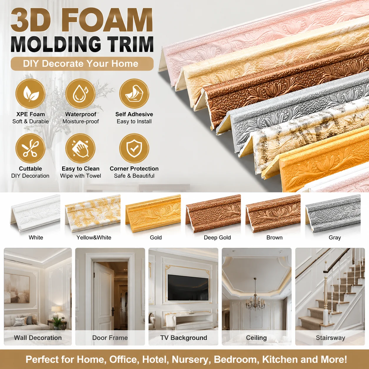 Baseboard Molding Trim - 3D Selbst Aufkleber Wand Baseboard Trim