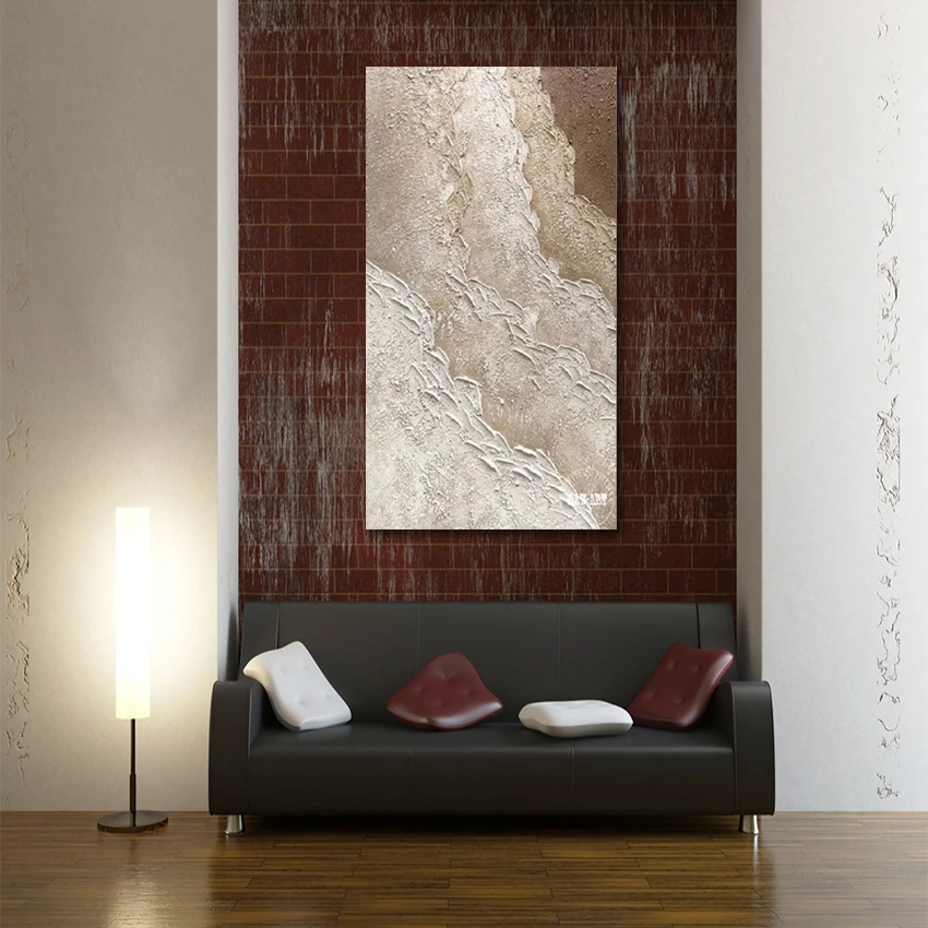 

Картина маслом с ножом, акрил, современное абстрактное искусство на холсте, морская волна, ручная роспись, без рамы, настенный декор для отеля, 3D картина