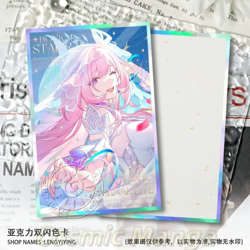 أنيمي سيرين أنكسا الاكريليك ورقة ملونة لعبة هونكاي: ستار السكك الحديدية الليزر Shikishi تأثيري فلاش مزدوج حلية بطاقة توقيع هدية #6