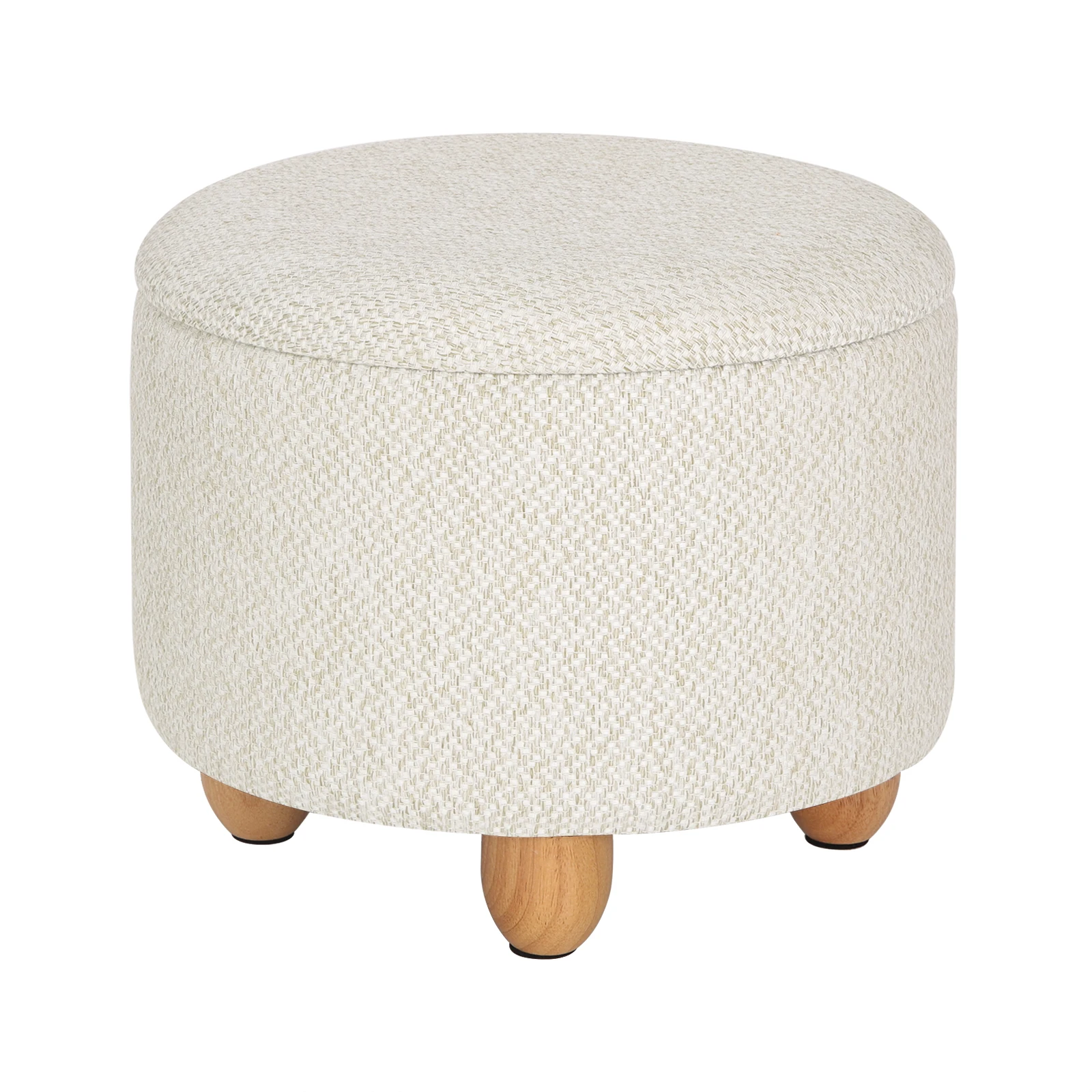 WOLTU Pouf de rangement pliable rembourré avec couvercle, pieds en pin, gain de place pour chambre, salon, décoration intérieure