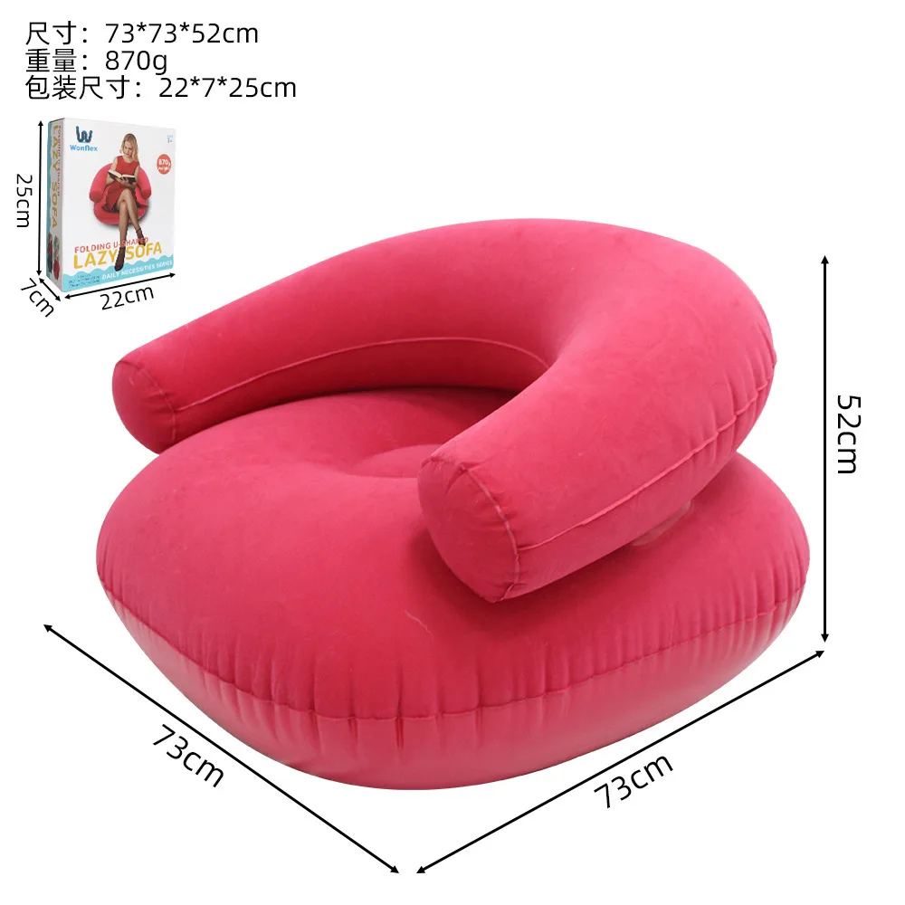 BEST DURABLE Casual Inflatable Double Sofa Fleece with Armrest Back Seat Outdoor Tent Portable image 6
