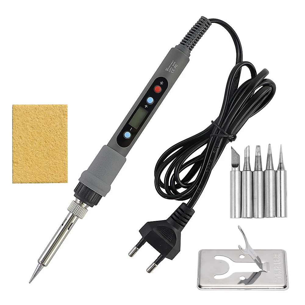 Nuevo soldador eléctrico 80W 110V 220V pantalla Digital de temperatura ajustable con interruptor Kit de herramientas de reparación de calor de soldadura