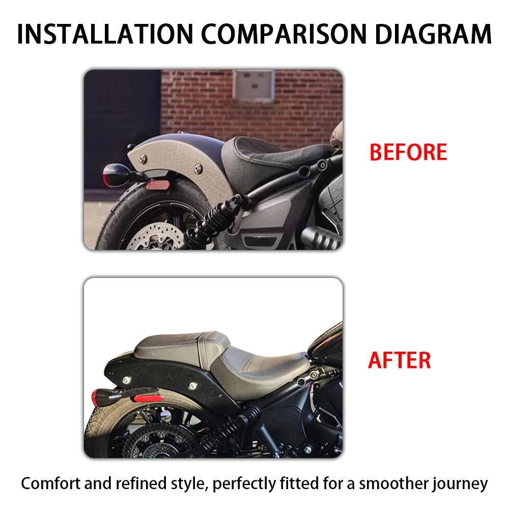 2025 For Indian Scout Rear Passenger Seat Memory Foam Cushion Comfort Motorcycle Accessories For INDINA Scout Models 2026