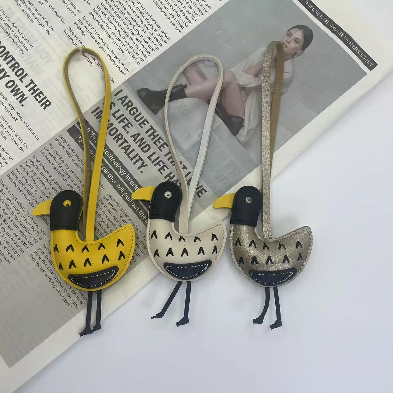 

PU Daydreaming Duck Bag Charm,Couple Keyring Pendant,Handbag/Purse/Schoolbag/Wallet Hanging Decoration,Car Key Chain Accessories