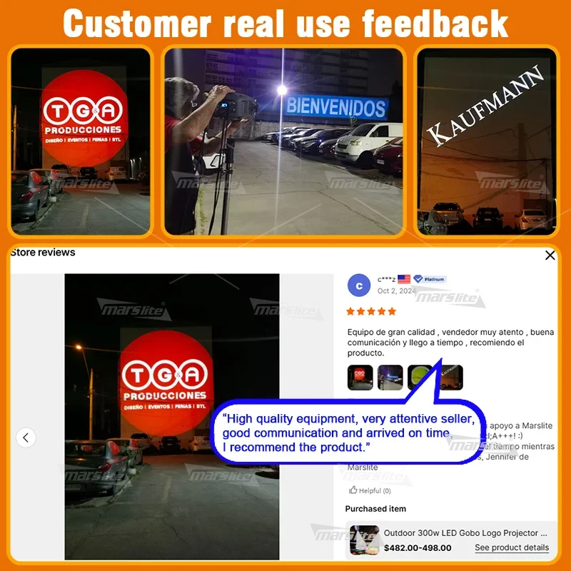 Waterproof IP66 300w Gobo Projector Custom Logo Rotating Gobo Projector Light Outdoor Buildings Advertising Lights