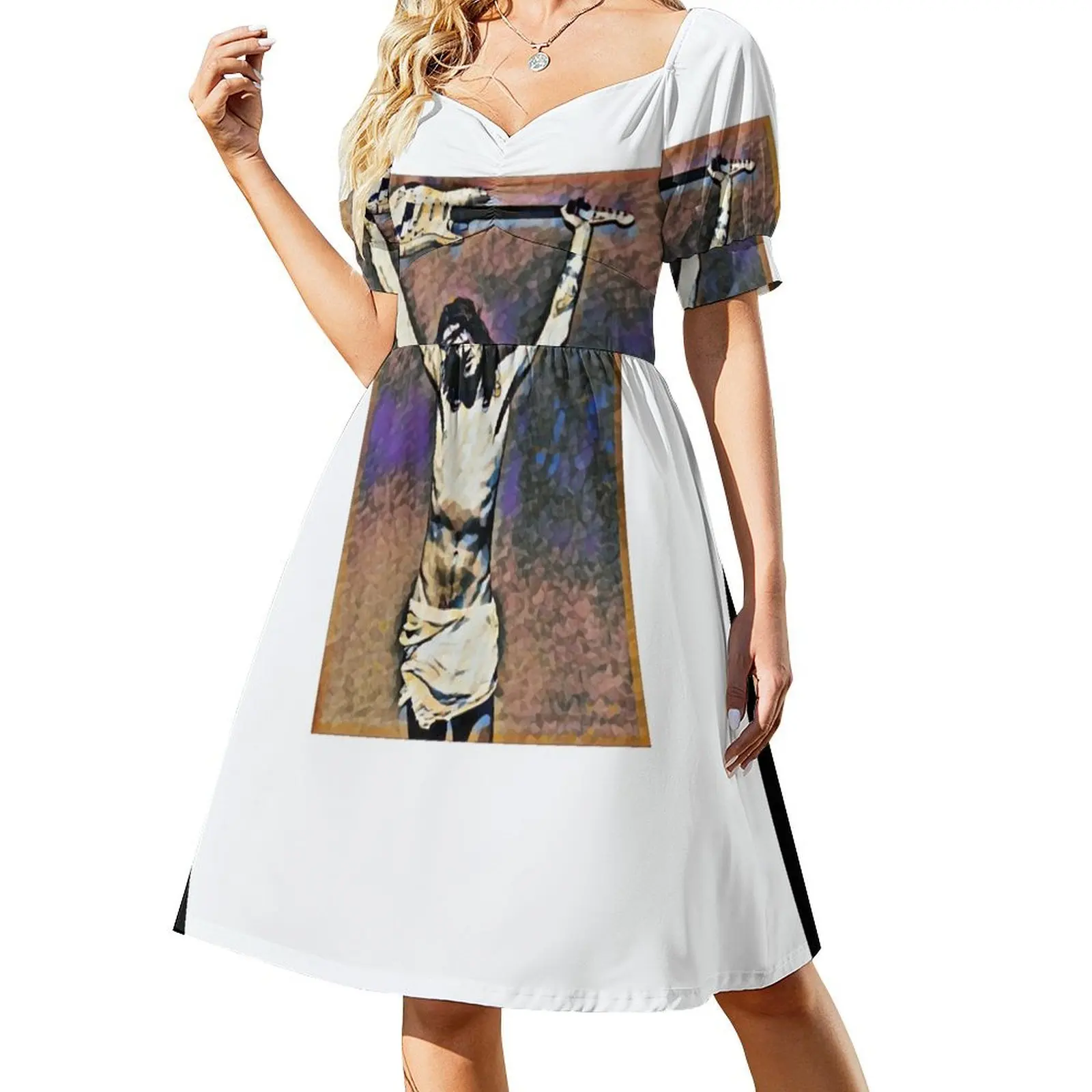 

Jesus Christ Guitar - John Frusciante Short-Sleeved Dress Women's summer suit dress for woman dresses for womens 2025