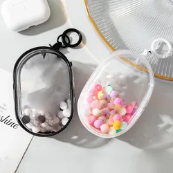10CM peluş bebek dışarı çanta anahtarlığı PVC şeffaf pamuklu bebek şeffaf ekran kılıfı şeffaf saklama kutusu Anime çizgi film bebeği