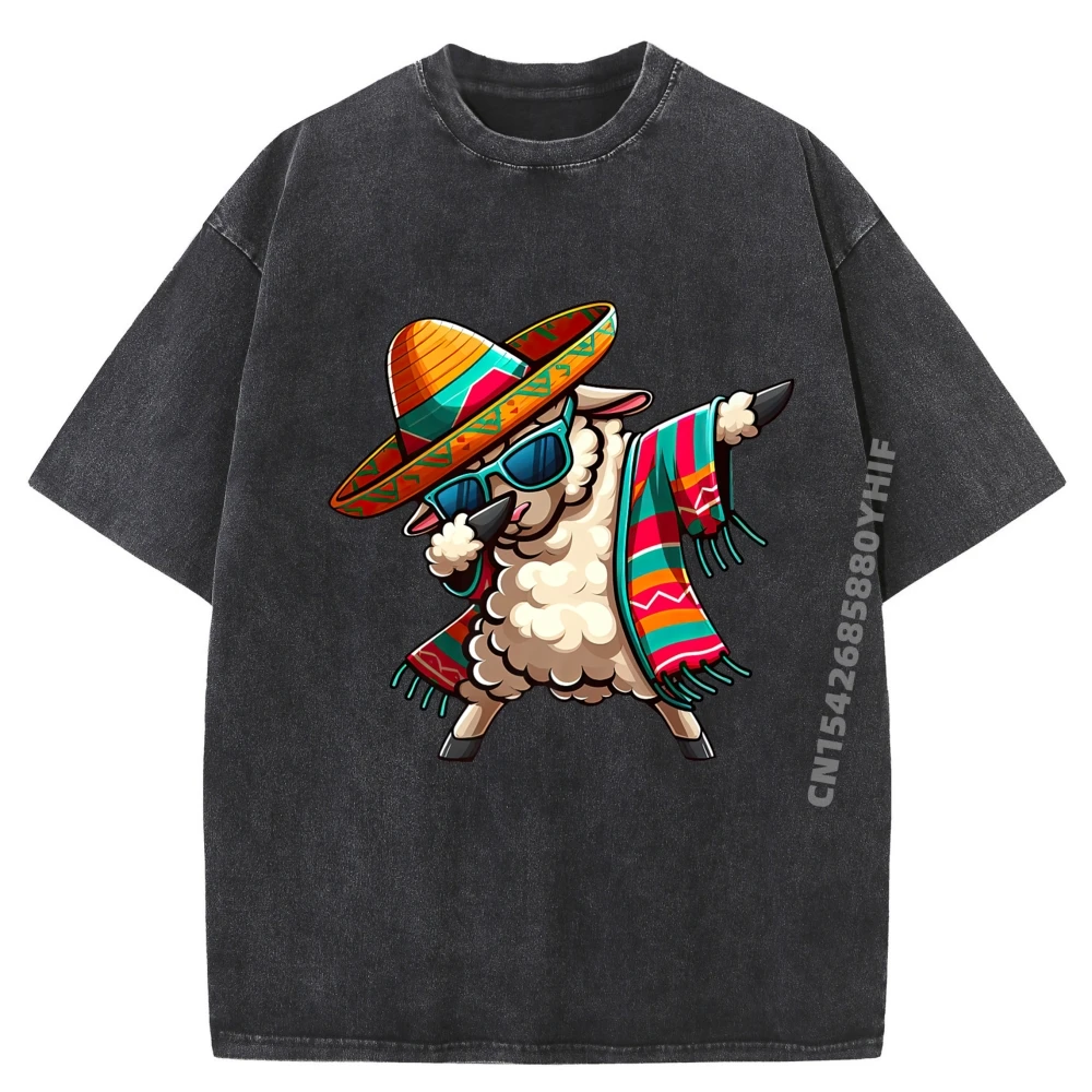 

Сомбреро с изображением овцы, пончо Cinco De Mayo, мексиканские мужские футболки с рисунком, мужская футболка с принтом, мужская рубашка Vaporwave, мытая рубашка