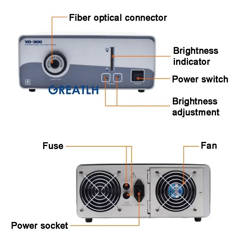 250W High Power Xenon Medical Cold Light Source Examination Lamp Instrument Endoscopic Examination