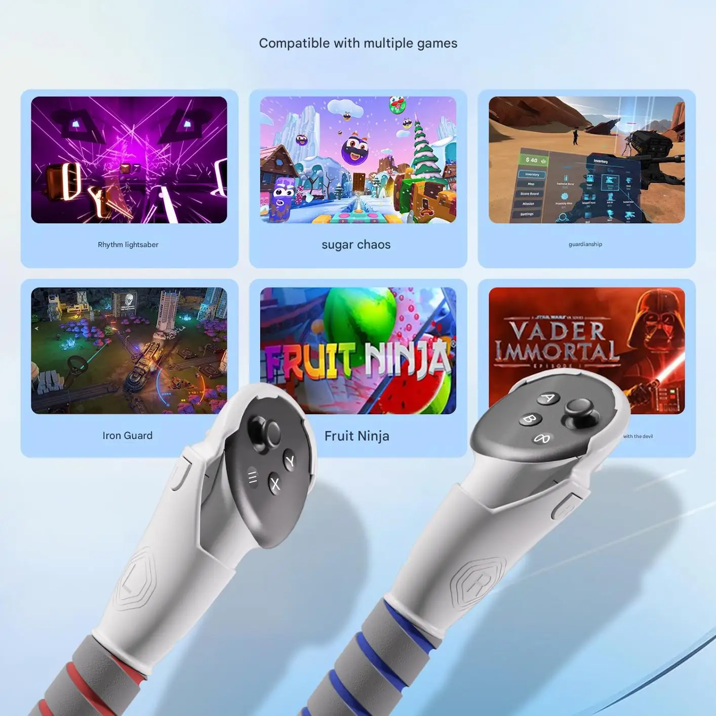 المقبض المرفقات لملحقات وحدة التحكم Quest 2/3 علامة VR مقابض الأسلحة الطويلة لـ Meta Quest3/3s Beat Saber Golf Club Baseball