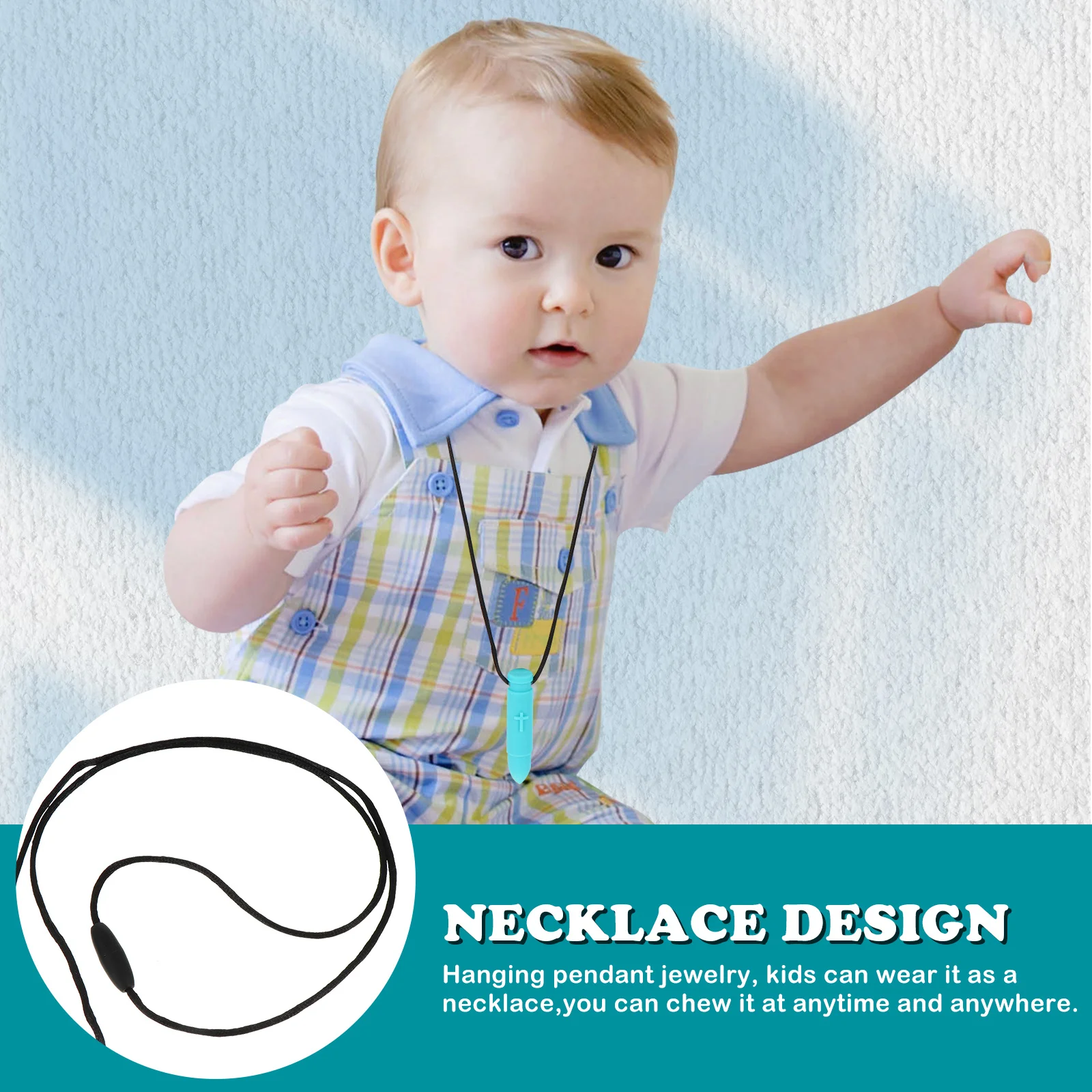 Collana massaggiagengive proiettile per collana da masticare massaggiagengive orale sensoriale Motore molare Dentizione Ciondolo da masticare molare per bambini