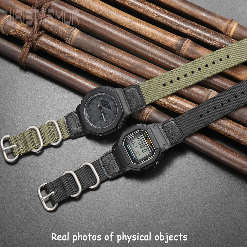 

16mm Nylon strap For Casio DW9052 DW5600 DW6900 GA2100 GA100 GA110 GA120 GD120 GA700 735 Watch Band GA-2100 GA700 Mens Wristband