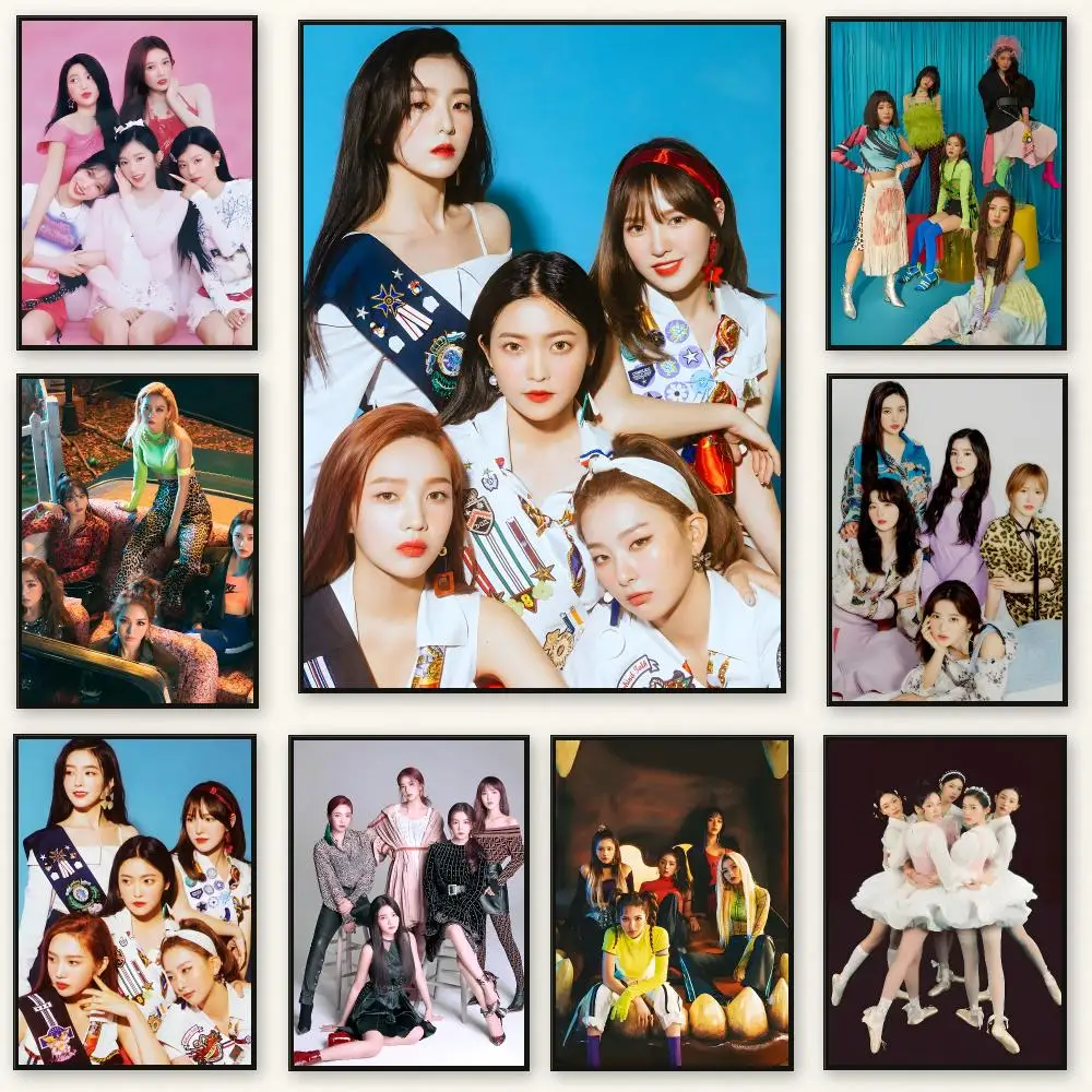 K-pop Group R-Red Velvet Poster Frameless Peel-and-Stick Removable Wall Art Print