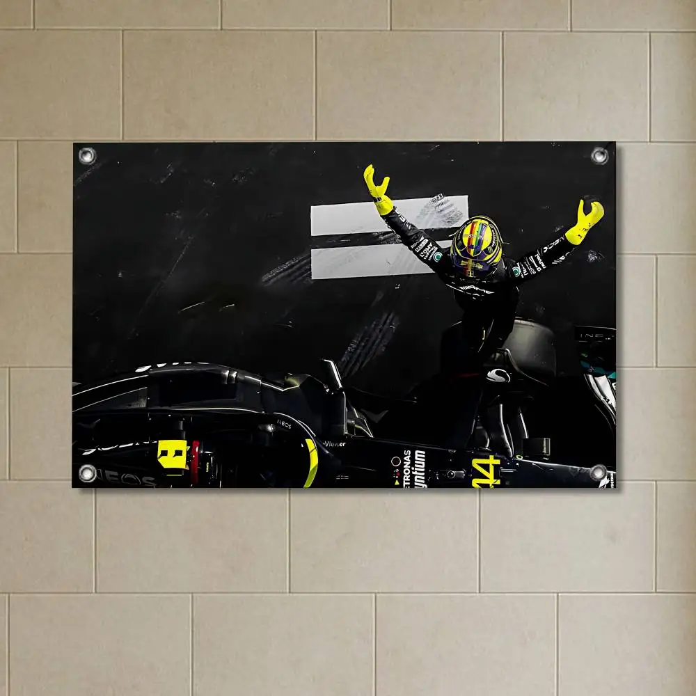 red 44 Racing Lewis Hamilton for party camping living room bedroom carnival booth interior decorations Flags view 4