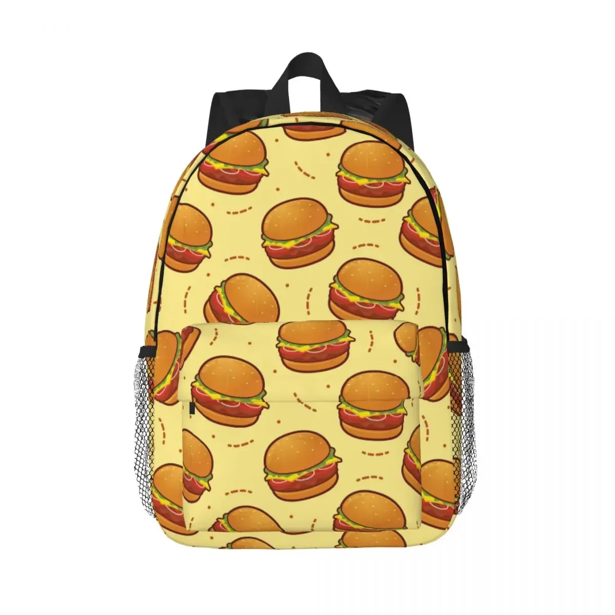 

Burger Pattern Backpack Hot Sale Daypack Large Capacity Boys Girls BookBag Shoulder Bags for Men Women Kids School Bag