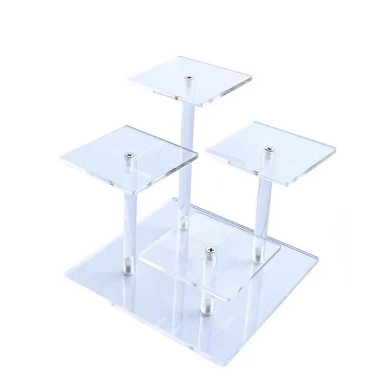 Acrylic Clear Display Stand Removable Square Holder Rack Blind Box Toys Display Shelf Perfume Makeup Storage Shelf