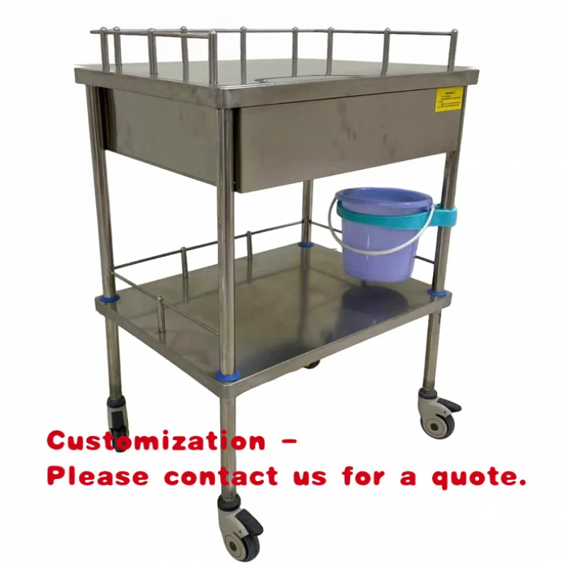 

Медицинская тележка из нержавеющей стали (с 4 бесшумными колесами), больничная мебель, рабочая станция-каталка для экстренных случаев (с выдвижными ящиками)