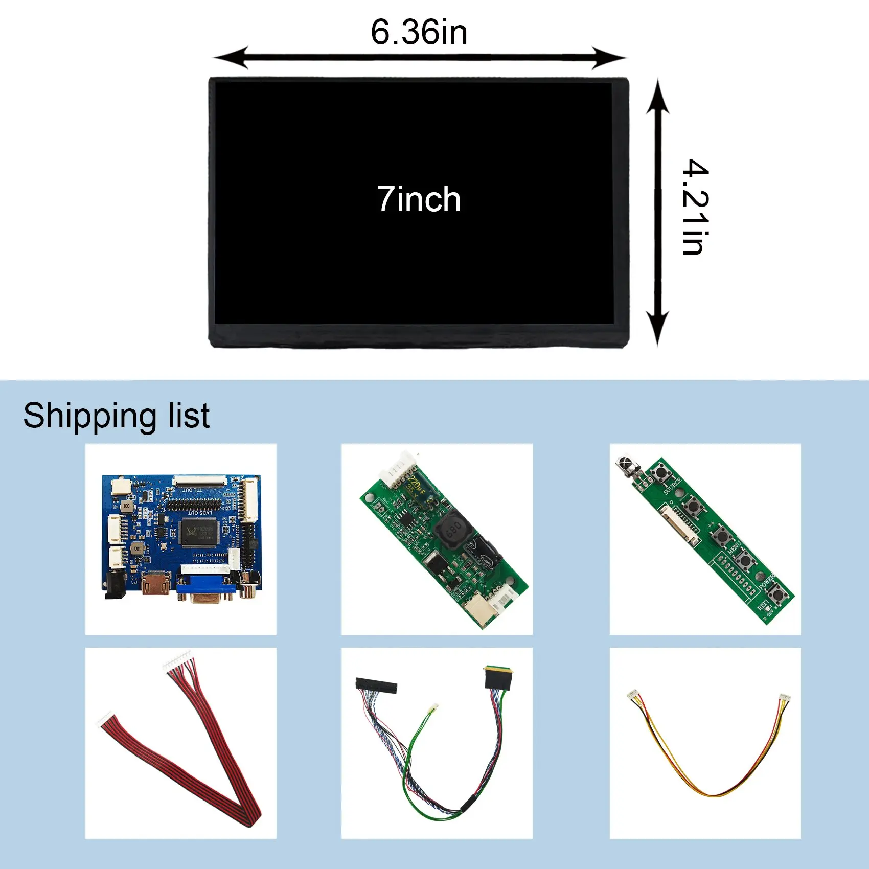 

7" N070ICG-L21 400nits 1280x800 IPS LCD With VGA AV Board VS-TY2662-V1 40 pins