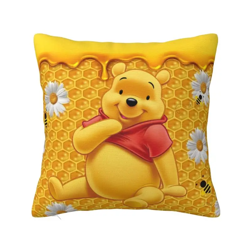 Fodera per cuscino personalizzata Winnie The Pooh 35x35 Cm morbida federa per cuscino da tiro in poliestere per divano federa per decorazione auto