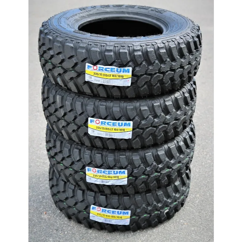 Conjunto de 4 pneus radiais para caminhão leve off-road de lama M/t 08-Lt235/75R15 235/75-15 104/101Q Faixa de carga C Lrc 6 camadas BSW B