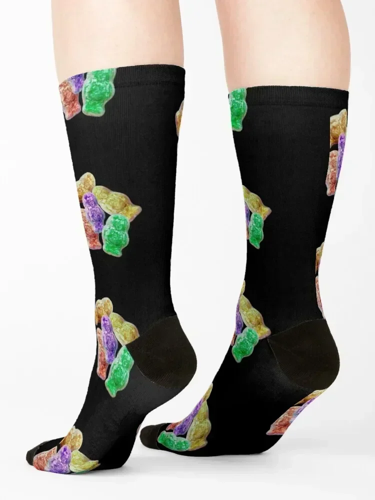 Jelly babies sweets on a black background. Socks Stockings sheer ankle loose Woman Socks Men's