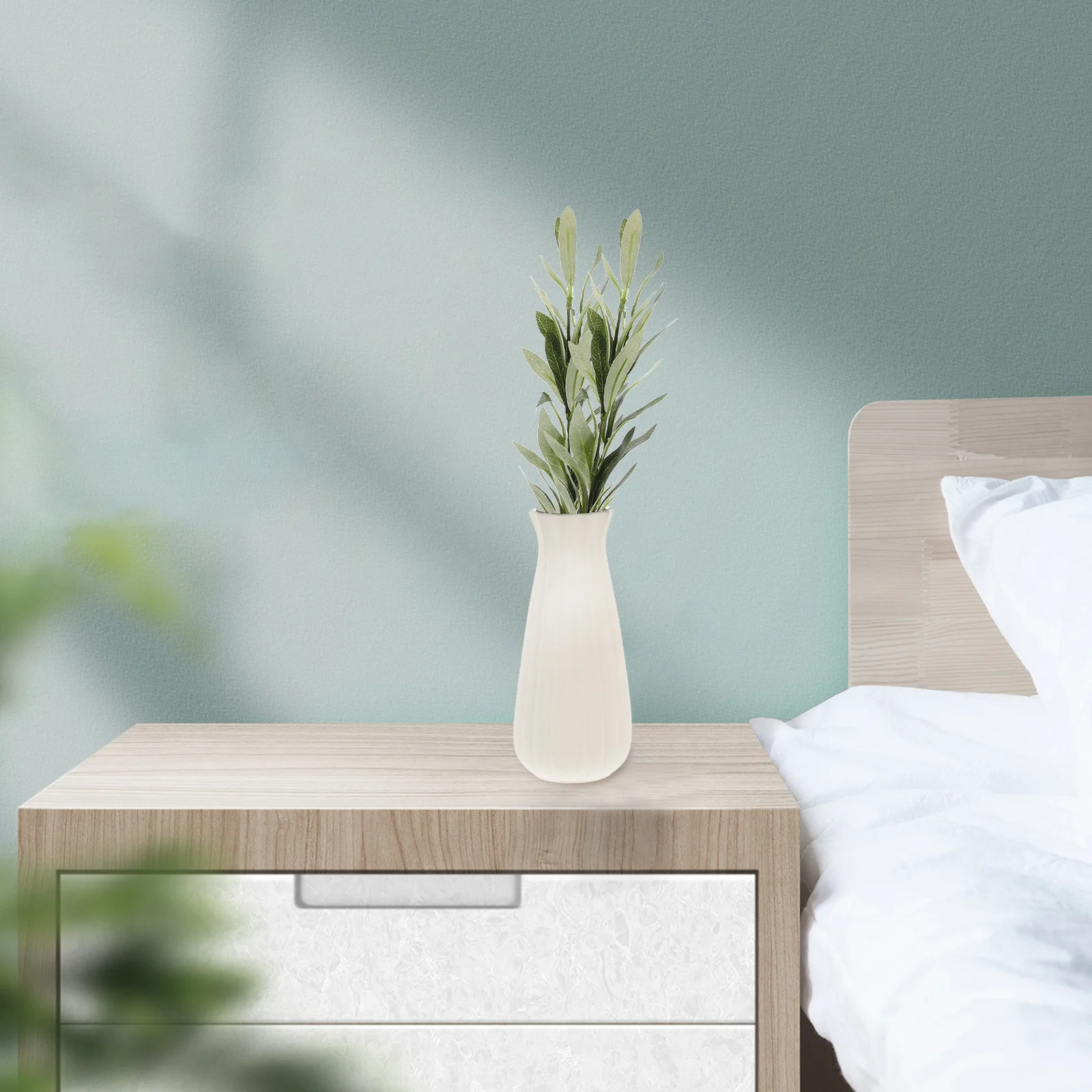 

3pcs Artificial Olive Branches Lifelike Fake Greenery For Vase Desktop Home Office Decor Wedding Party Plastic Plant Faux Olive