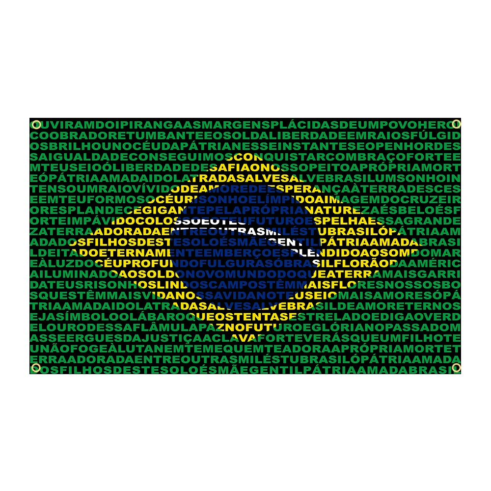 3x5 FT 90X150CM Brazil Flag with National Anthem In Portuguese