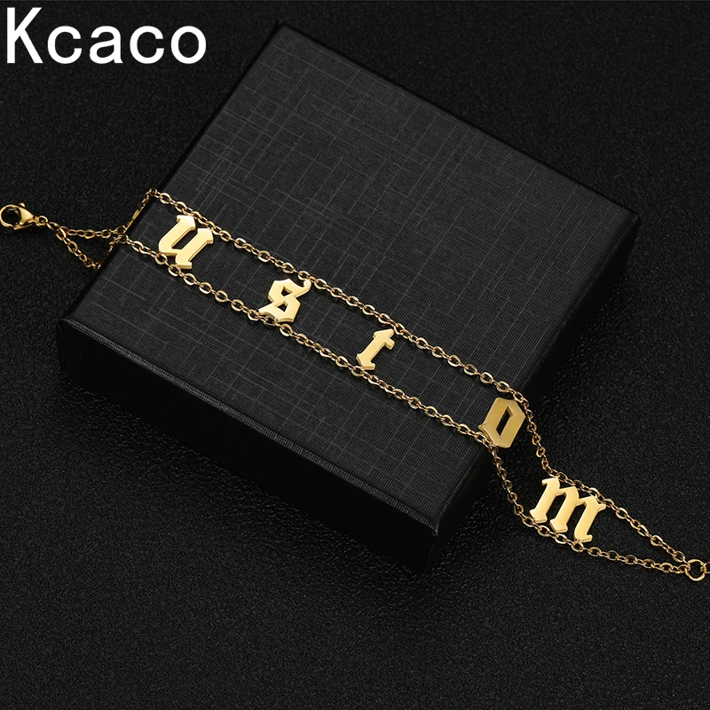 

Customized Name Letter Chain Bracelet Creative Stainless Steel Personalized Letters 20cm Chain Bracelet for Men Women Gift