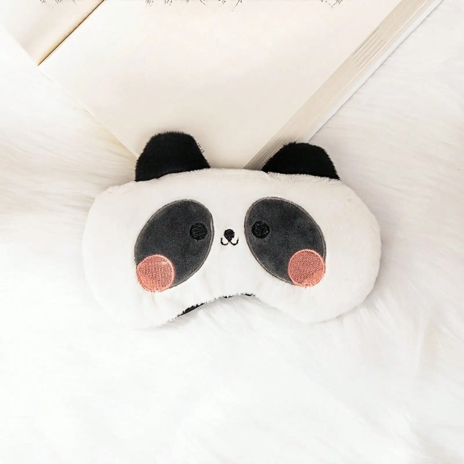

Unisex Soft Plush Panda Sleep Mask - Fragrance-Free, Adjustable Eye Mask, Suitable For Insomnia Relief, Travel, And Naps