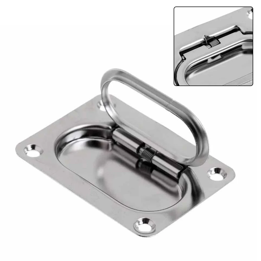 

Stainless-Steel Floor Buckle Marine Flush Hatch Spring Pull Handle Yacht Deck Cover Hatch Handle Furniture Hardware Accessories