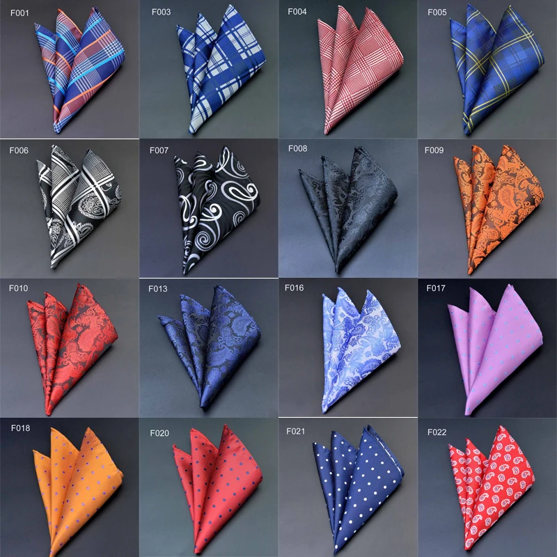 41 Colors Men's Handkerchief Plaid Dot Paisley Hankies Hanky Business Pocket Square Chest Towel 25*25CM