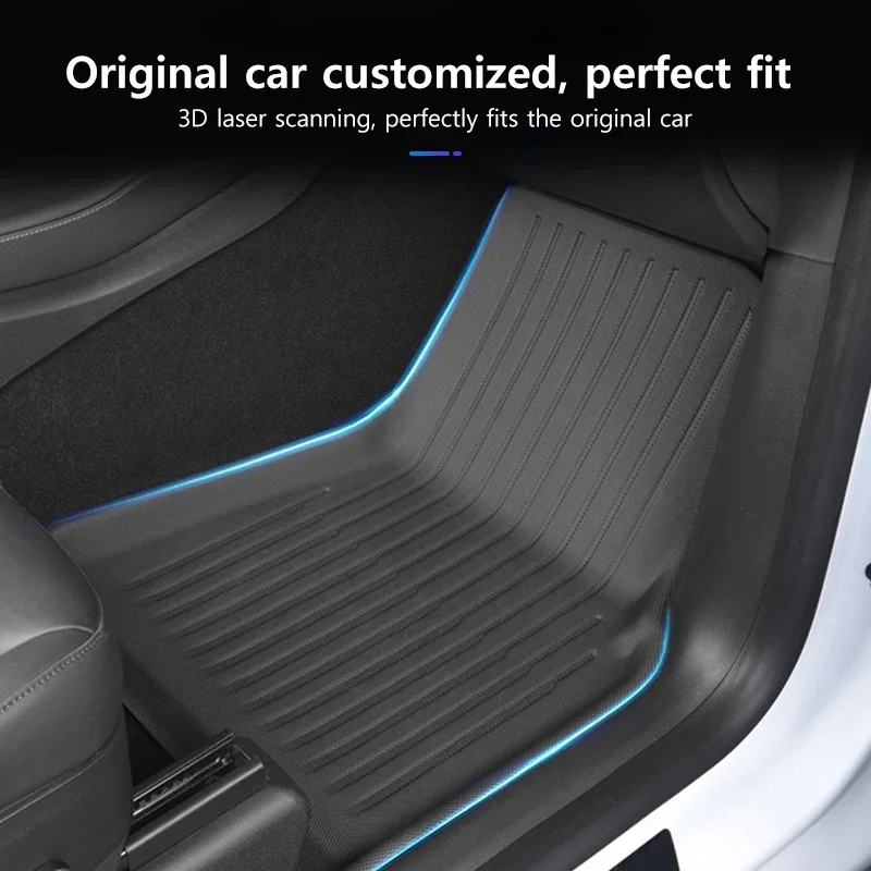 For Tesla Model Y 2017-2025 and Model 3 2021-2025 Highland All Weather Floor Mats and Cargo Trunk Liner Accessories