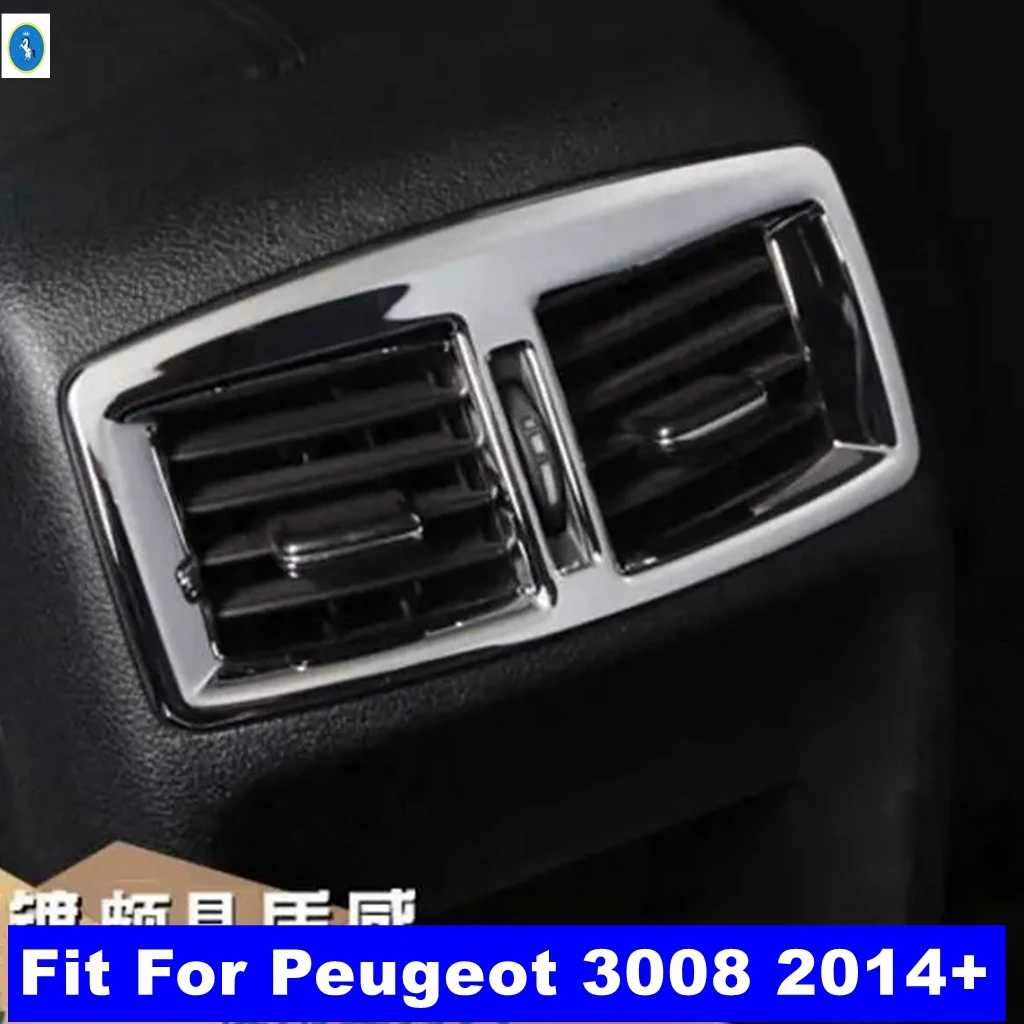 

Matte Auto Rear Air Conditioning AC Outlet Vent Decor Cover Trim ABS Fit For Peugeot 3008 2014 2015 2016 Interior Accessories