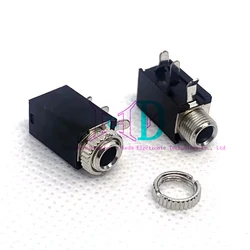 10PCS 3.5mm Audio Jack PJ-316M Horizontal 3Pin Plug-in DIP Base Two Segment Stereo Headphone Connector With Nut