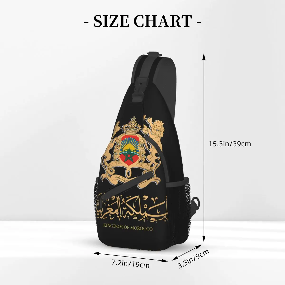 Morocco Crossbody Bag Sports Moroccan Emblem In Golden Stylish Design Chest Bag Unisex Women Man Shoulder Backpacks Travel