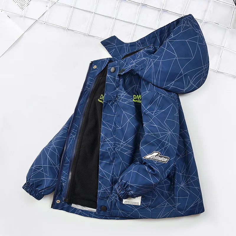 Boys' coat thickened windbreaker for adults, new children's clothing 2025 detachable and windproof three-in-one