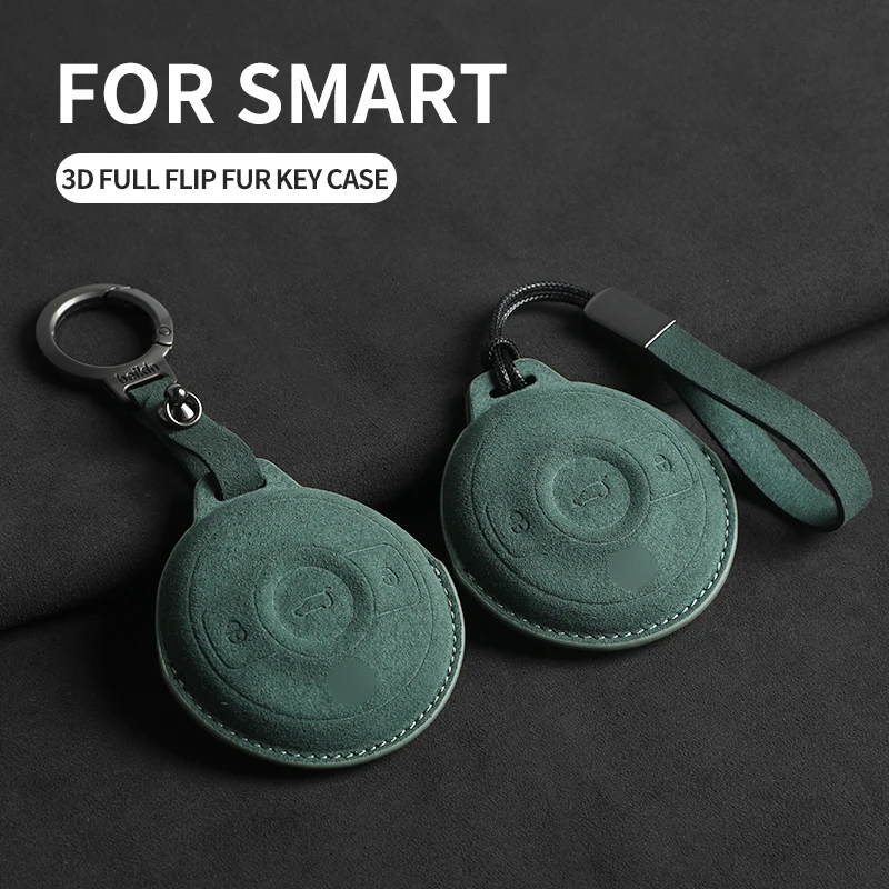 Suede Car Key Case Cover For Mercedes Benz SMART Fortwo 1 BRABUS 1 Benz SMART Car Key Shell Accessories