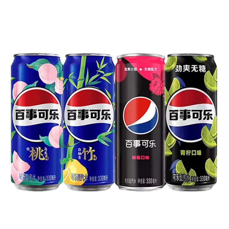 Pepsi Coca-Cola 11,65 onças (330 ml) * 3 latas de pêssego Oolong, pomelo e bambu, limão sem açúcar, framboesa sem açúcar